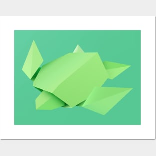 Origami turtle Posters and Art